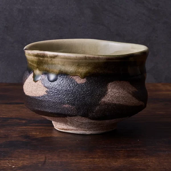 Mino ware matcha bowl tea cup deep sea design