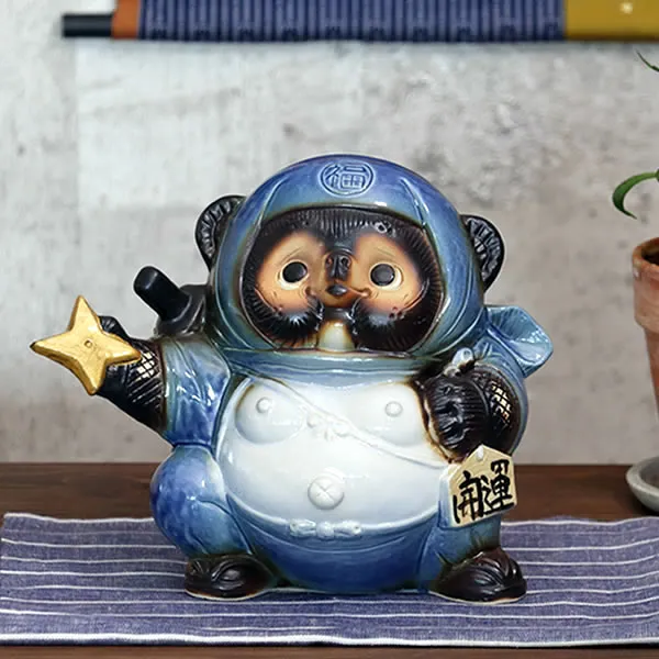 Shigaraki pottery Japanese Tanuki Cute Raccoon Dog Black Ninja