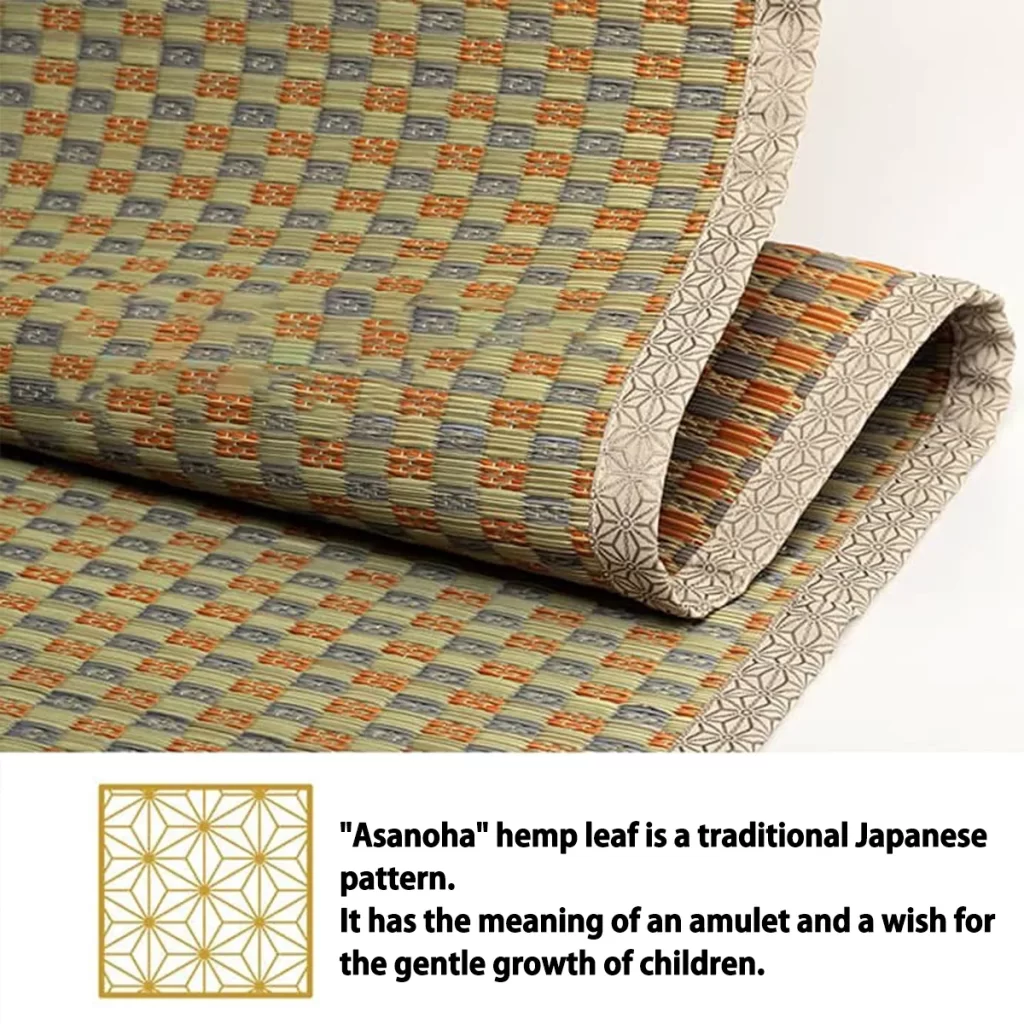 Tatami rug carpet traditional "Asanoha" hemp leaf retro design Tokyo