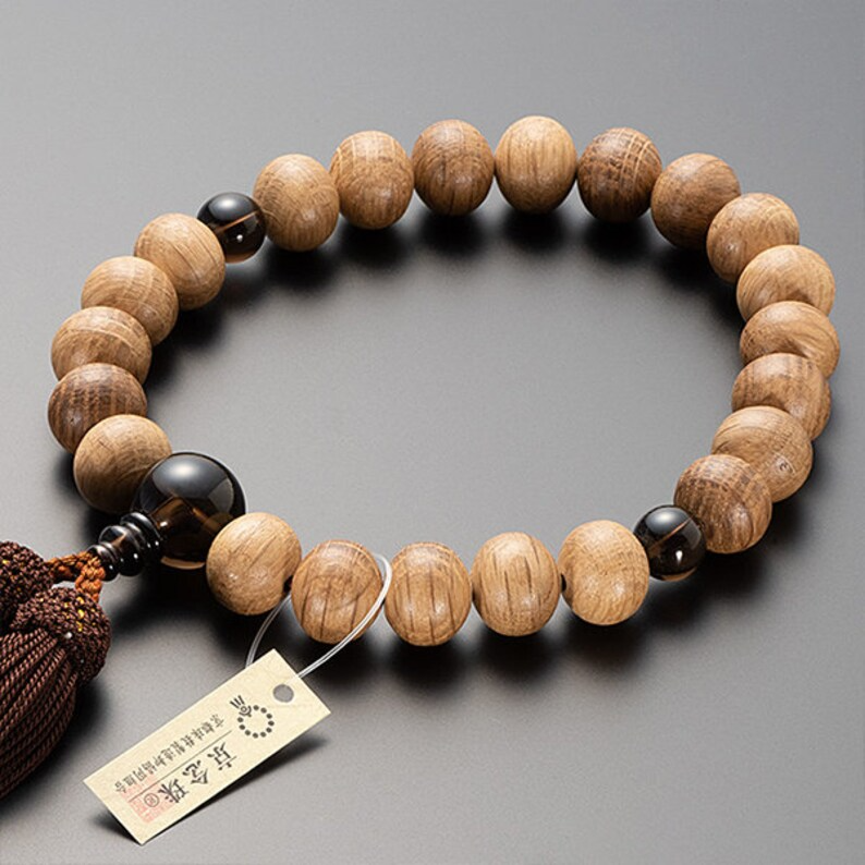 Sendan Chinaberry wood flat Beads Crystal Bracelet – 京都あさひ屋－Kyoto Asahiya