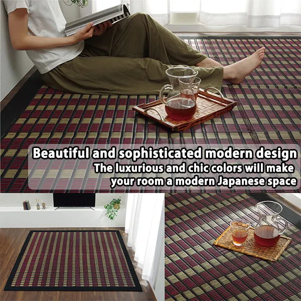 Kakegawa weave Tatami rug carpet Japanese Black modern style made