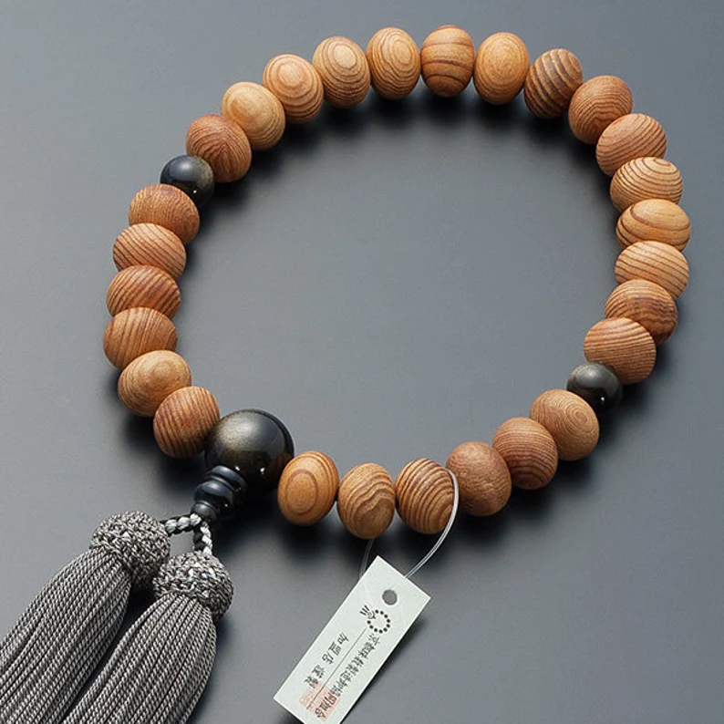 Kyoto Juzu Japanese Buddhist Mala Bracelet Nichiren Tsuge Boxwood Handcraft