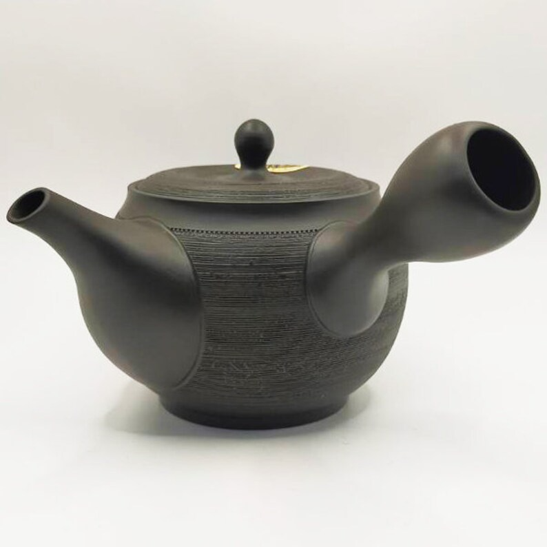 Black Tokoname Kyusu Teapot. Japanese Teaware & Ceramics