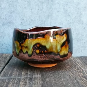 Mino Ware Glaze Tortoiseshell color Matcha Bowl Tea Cup