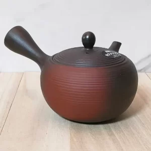 Tokoname ware Kyusu teapot round line made in Japan